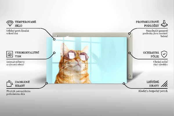 Spisskyddsplatta original Ingefära katt med glasögon