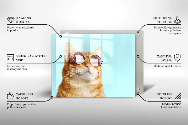 Spisskyddsplatta original Ingefära katt med glasögon