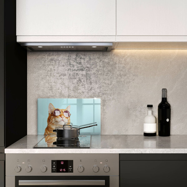 Spisskyddsplatta original Ingefära katt med glasögon