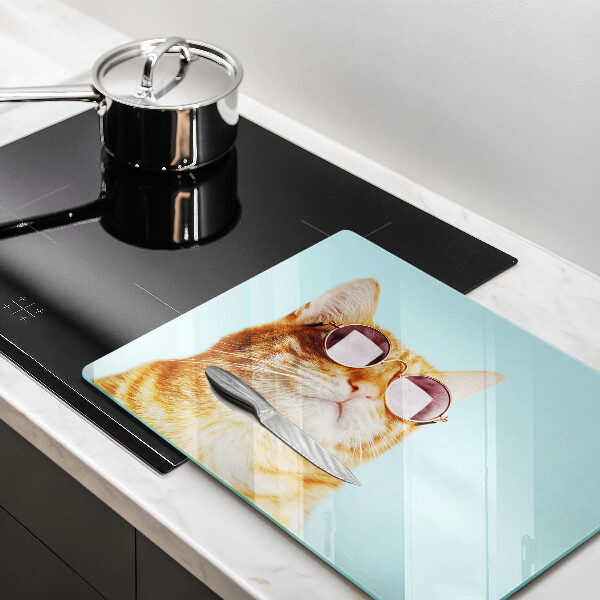 Spisskyddsplatta original Ingefära katt med glasögon