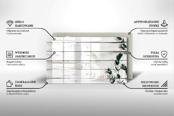 Spisskyddsplatta original Gamla brädor och löv