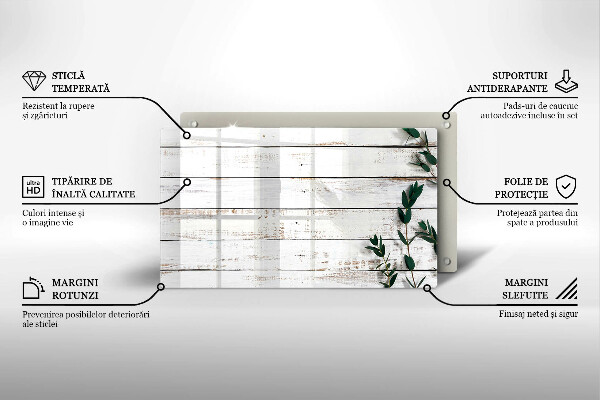 Spisskyddsplatta original Gamla brädor och löv