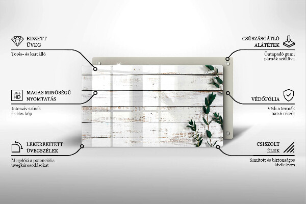 Spisskyddsplatta original Gamla brädor och löv