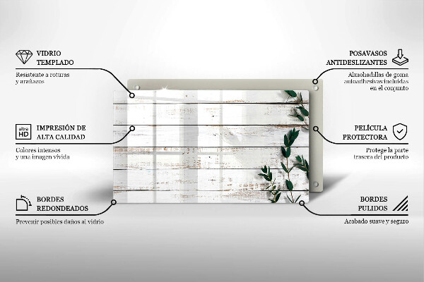 Spisskyddsplatta original Gamla brädor och löv