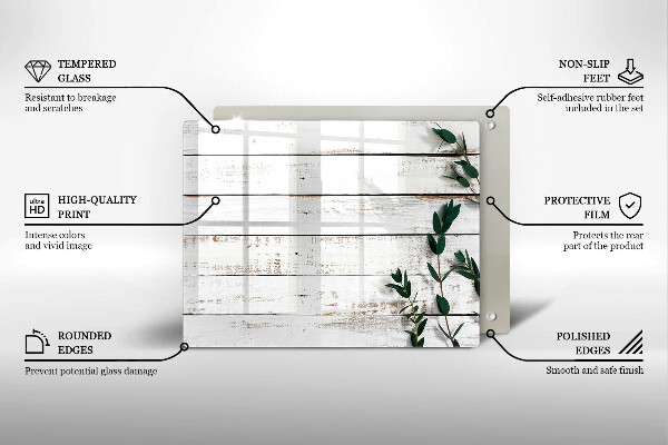 Spisskyddsplatta original Gamla brädor och löv