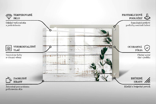 Spisskyddsplatta original Gamla brädor och löv