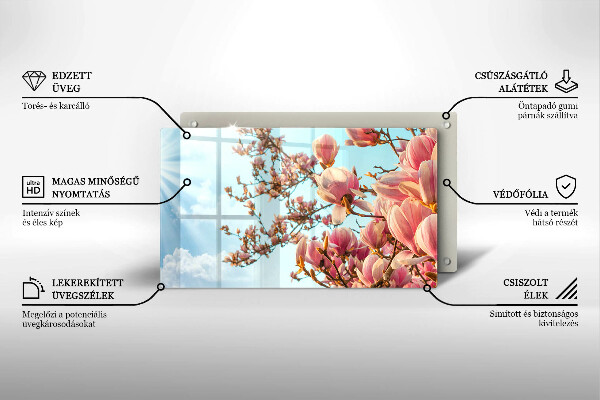 Glashällskydd original Rosa blommor träd