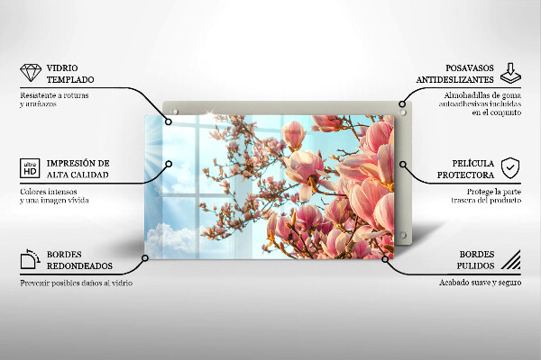 Glashällskydd original Rosa blommor träd