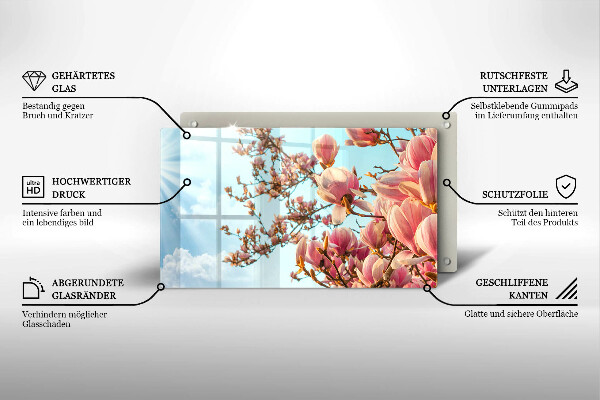 Glashällskydd original Rosa blommor träd