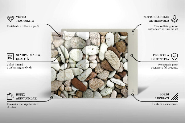 Spisskyddsplatta unik Små stenar bakgrund