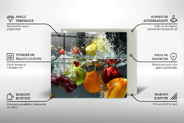 Glashällskydd unik Saftig frukt i vatten