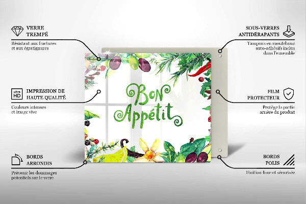 Skydd för induktionsspis unik Bon Appetit inskription