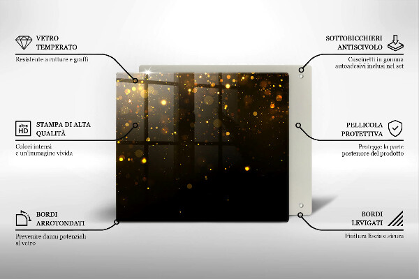 Skydd för induktionsspis unik Guldglitter