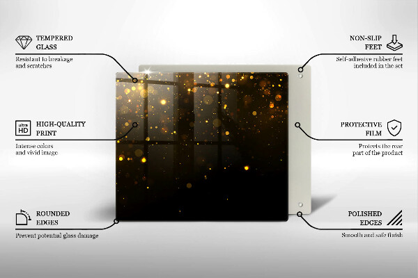 Skydd för induktionsspis unik Guldglitter