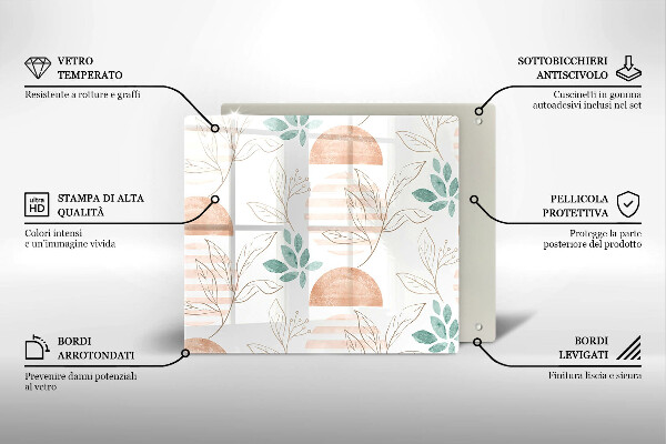 Spisskyddsplatta unik Boho löv mönster