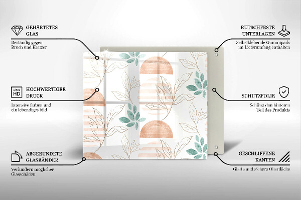 Spisskyddsplatta unik Boho löv mönster