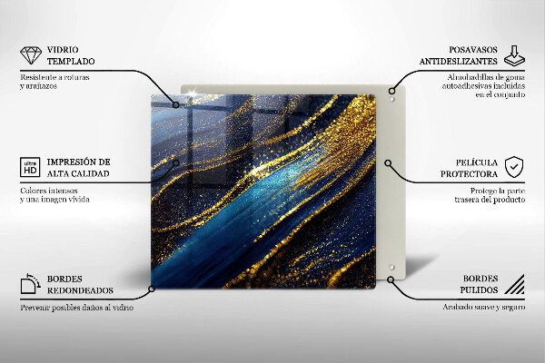 Skydd för induktionsspis unik Marinblå abstraktion