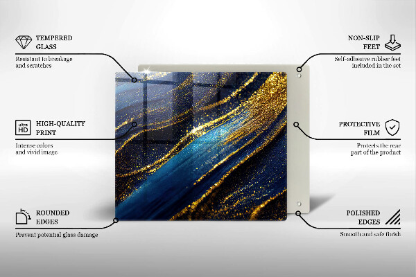 Skydd för induktionsspis unik Marinblå abstraktion