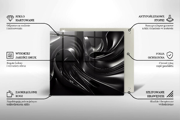 Skydd för induktionsspis unik Abstrakt svart massa