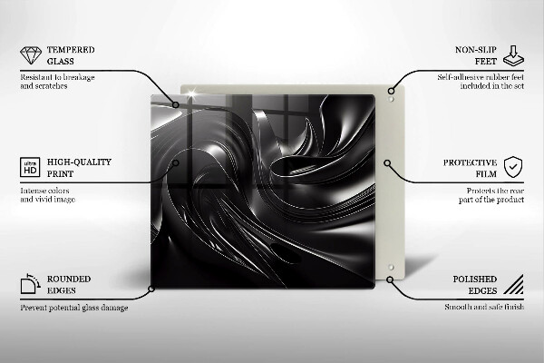 Skydd för induktionsspis unik Abstrakt svart massa