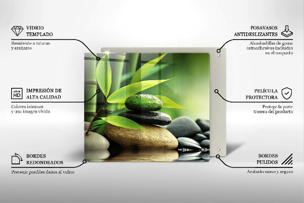 Skydd för induktionsspis unik Zen bambu stenar