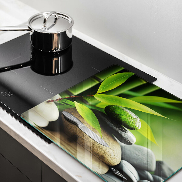 Skydd för induktionsspis unik Zen bambu stenar