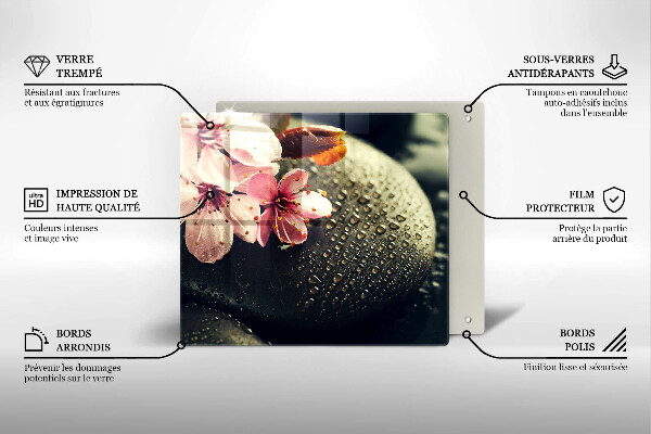 Skydd för induktionsspis unik Blommor zen stenar