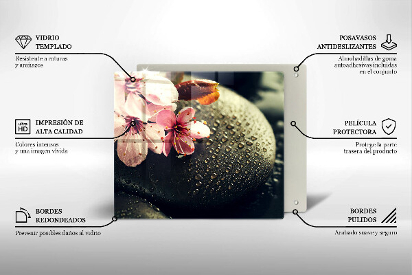 Skydd för induktionsspis unik Blommor zen stenar