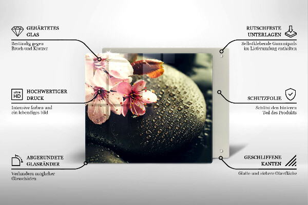 Skydd för induktionsspis unik Blommor zen stenar