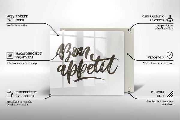 Skydd för induktionsspis unik Bon Appetit inskription