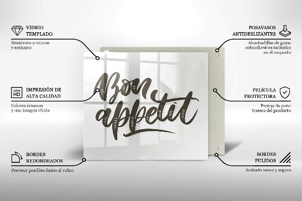 Skydd för induktionsspis unik Bon Appetit inskription