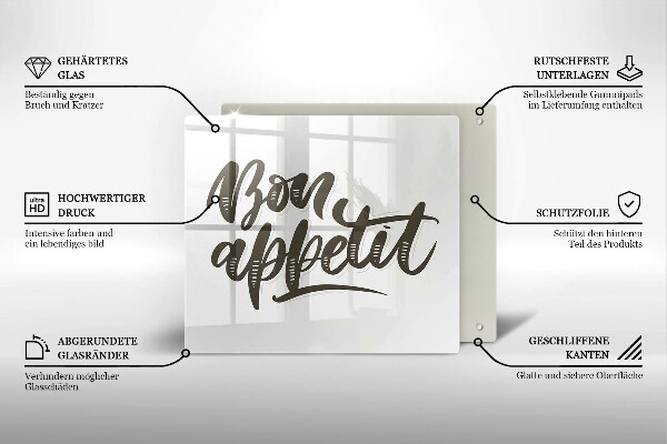 Skydd för induktionsspis unik Bon Appetit inskription