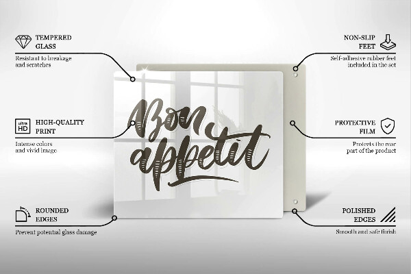 Skydd för induktionsspis unik Bon Appetit inskription