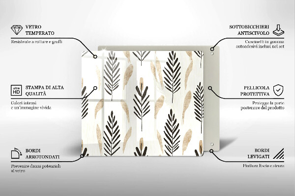 Skydd för induktionsspis unik Boho växter