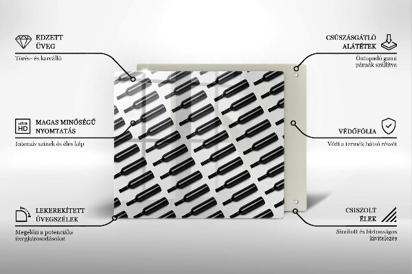 Skydd för induktionsspis unik Svarta vinflaskor