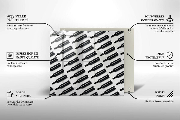 Skydd för induktionsspis unik Svarta vinflaskor