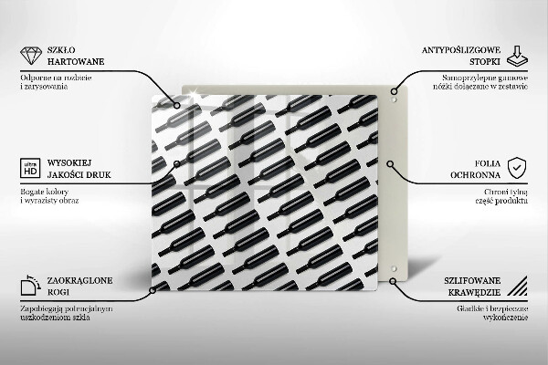 Skydd för induktionsspis unik Svarta vinflaskor