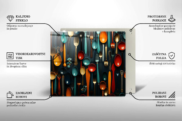 Skydd för induktionsspis unik Färgglada skedar och gafflar
