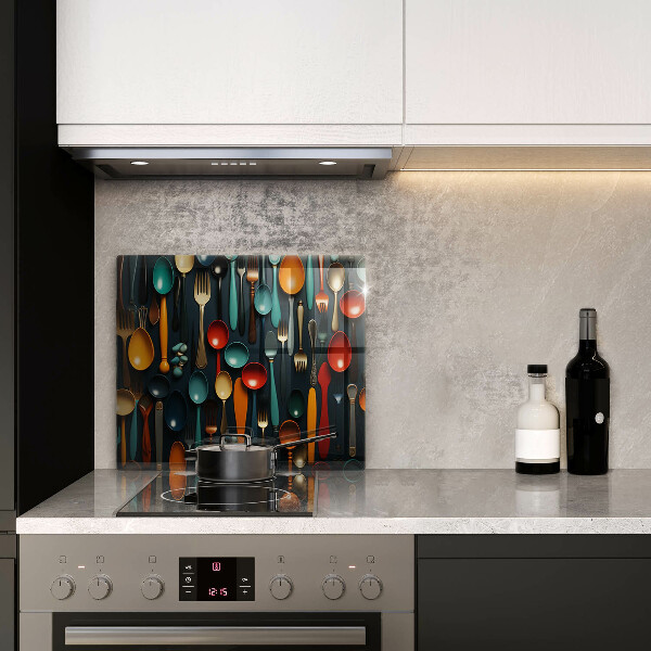 Skydd för induktionsspis unik Färgglada skedar och gafflar