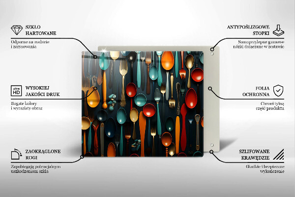 Skydd för induktionsspis unik Färgglada skedar och gafflar