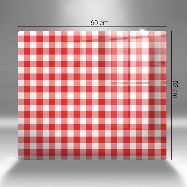 Skydd för induktionsspis unik Rött och vitrutigt mönster