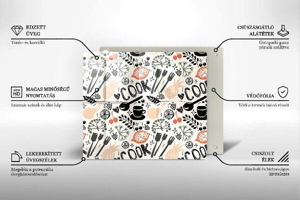 Skydd för spis unik Tecknat köksmotiv