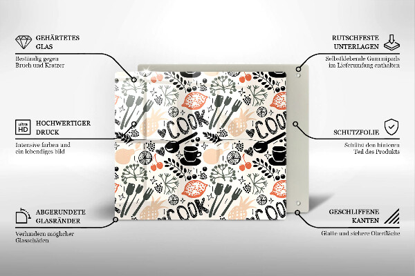 Skydd för spis unik Tecknat köksmotiv