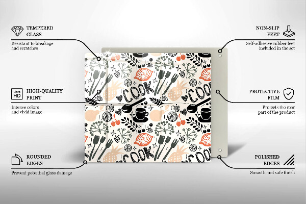 Skydd för spis unik Tecknat köksmotiv