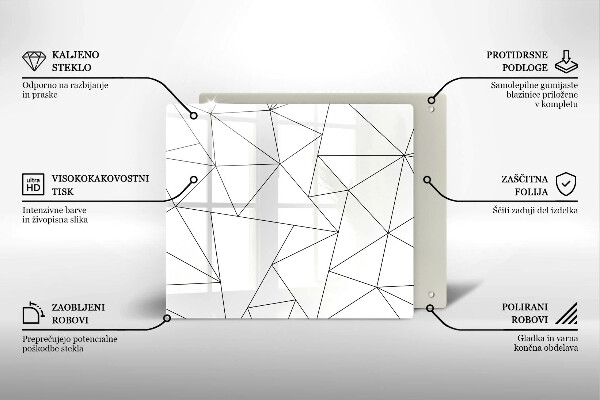 Skydd för spis unik Vita trianglar