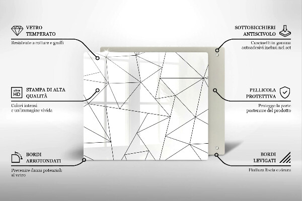 Skydd för spis unik Vita trianglar