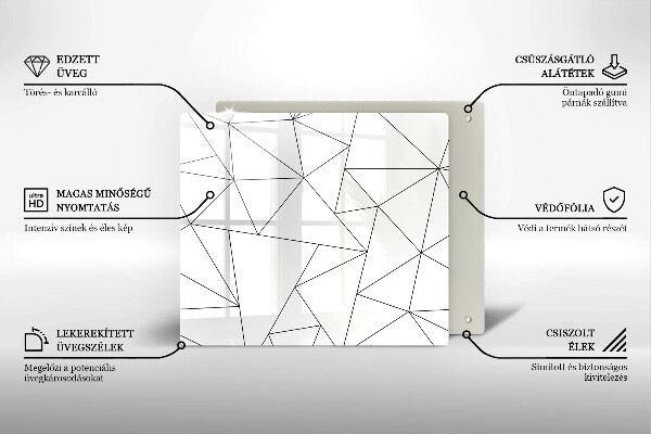 Skydd för spis unik Vita trianglar