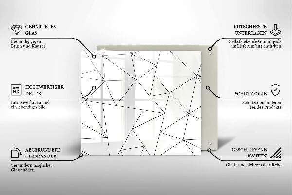 Skydd för spis unik Vita trianglar