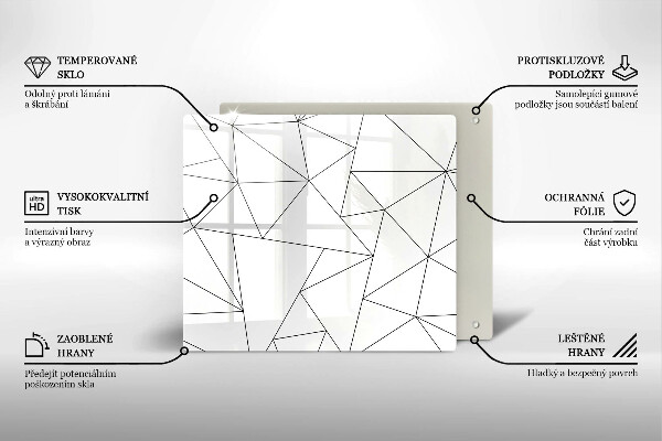 Skydd för spis unik Vita trianglar