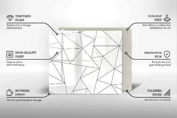 Skydd för spis unik Vita trianglar